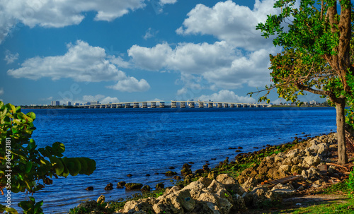 Bridge Across Biscayne Bay in Miami Florida