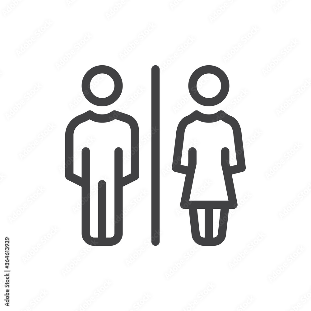 Male and female icon thin line for website and mobile app Male and female icon thin line for website and mobile app