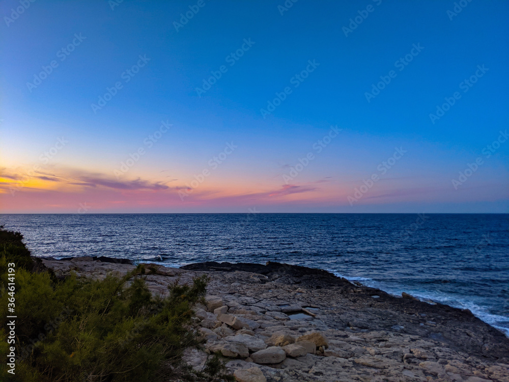 Sunset over the sea