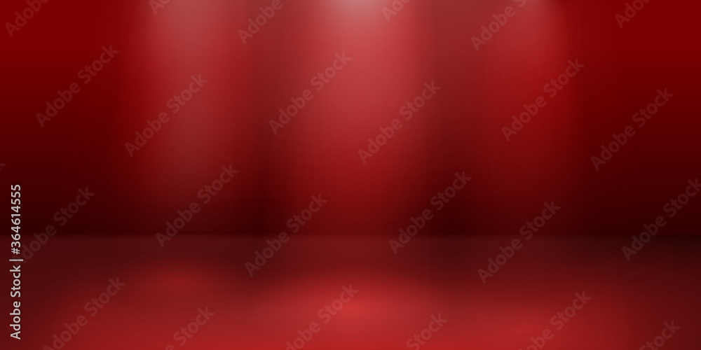 Empty studio background with soft lighting in red colors Empty studio background with soft lighting in red colors