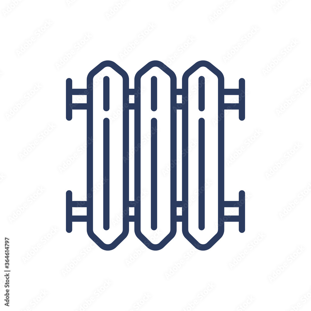 Radiator thin line icon. Distribution, warm, winter isolated outline sign. Heating system and equipment concept. Vector illustration symbol element for web design and apps