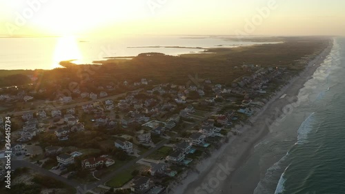 North Carolina Outer Banks OBX Beach Ocean Sunset Sunrise Aerial 4K photo