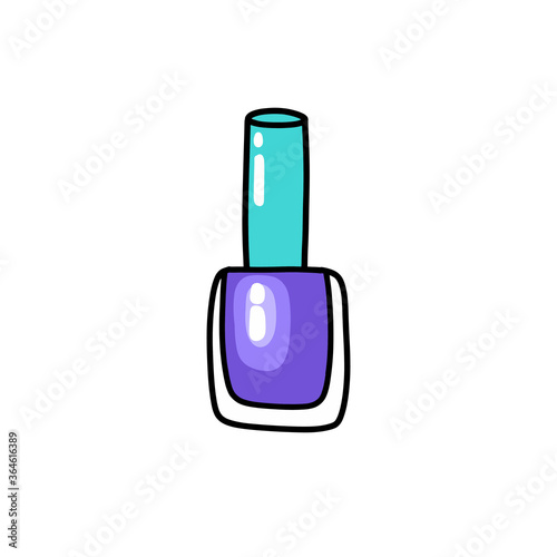 nail polish doodle icon, vector color illustration