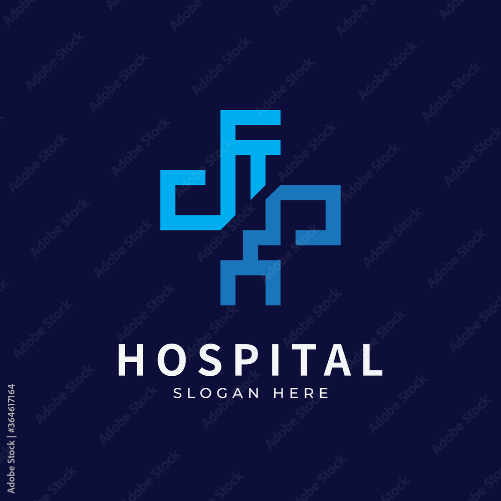 Obraz premium Health logo with initial letter K Y, Y K, K Y logo designs concept. Medical health-care logo designs template.