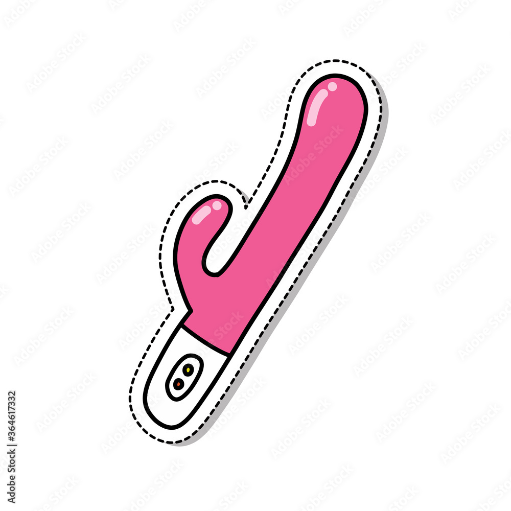 vibrator sex toy doodle icon, vector sticker illustration vibrator sex toy doodle icon, vector sticker illustration