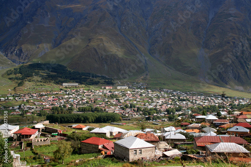 Kazbegi-Gergeti Village in Caucasus, Georgia. © Cenk