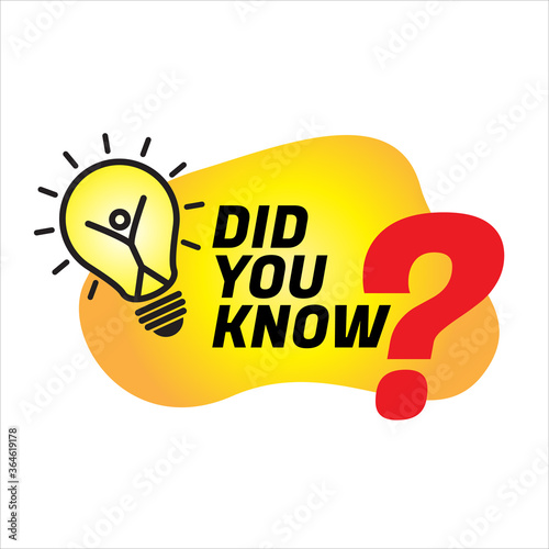 Did you know labels, question marks in gradient yellow and red. About interesting facts, knowledge faq isolated vector.