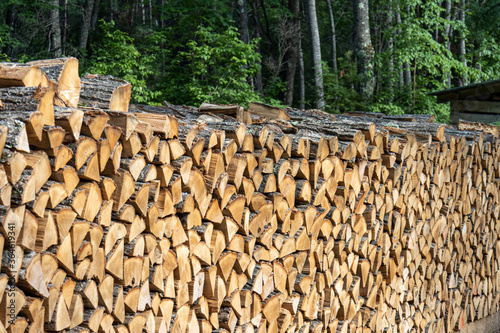 large stack of firewood