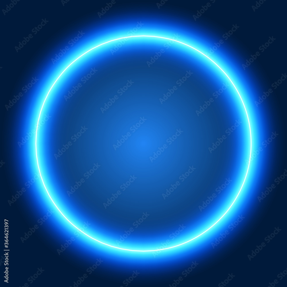 Glowing background with blue neon circle. Glowing background with blue neon circle.