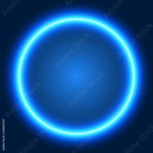 Glowing background with blue neon circle.
