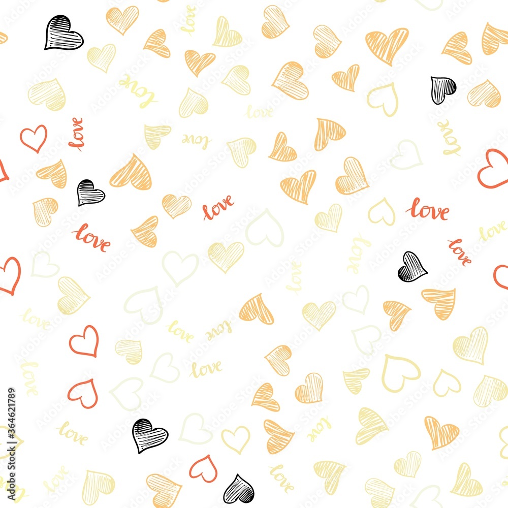 Light Red, Yellow vector seamless pattern with phrase LOVE YOU, hearts. Design in doodle style with text LOVE YOU, hearts. Design for wallpaper, fabric makers. Light Red, Yellow vector seamless pattern with phrase LOVE YOU, hearts. Design in doodle style with text LOVE YOU, hearts. Design for wallpaper, fabric makers.