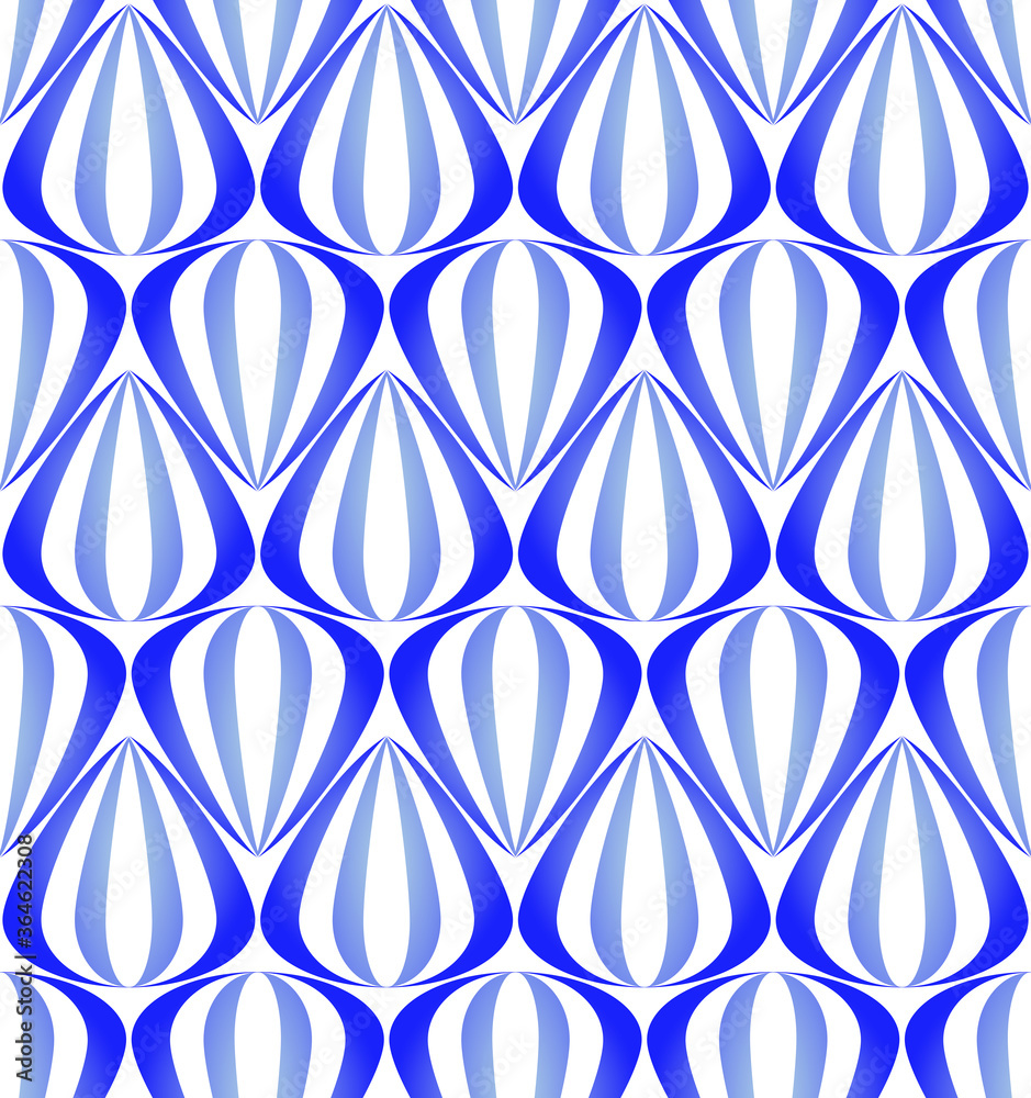 Fototapeta premium Tear drop shaped lantern with stripes in a seamless repeat pattern background