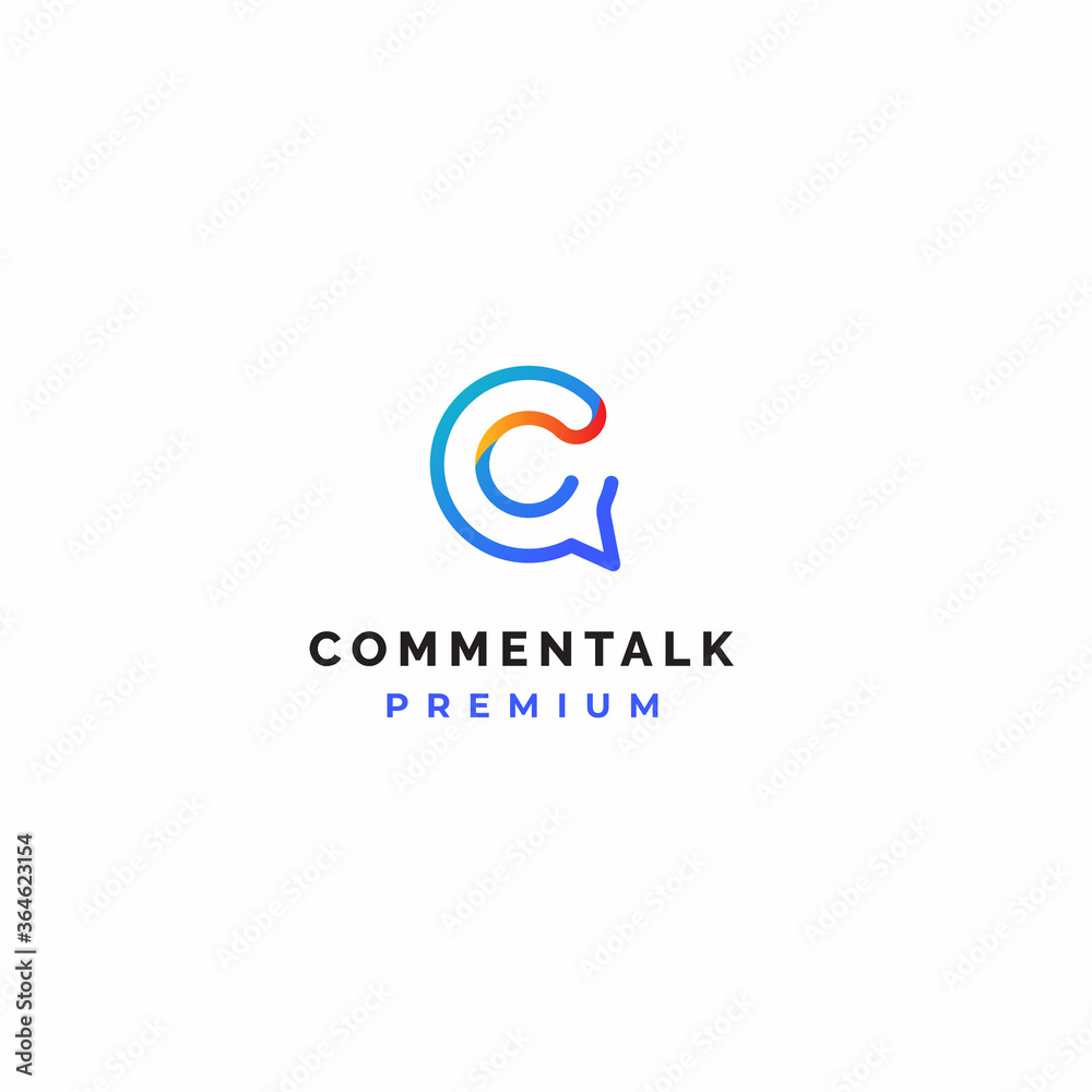 Commentary logo, Comment Talk logo business logo design,