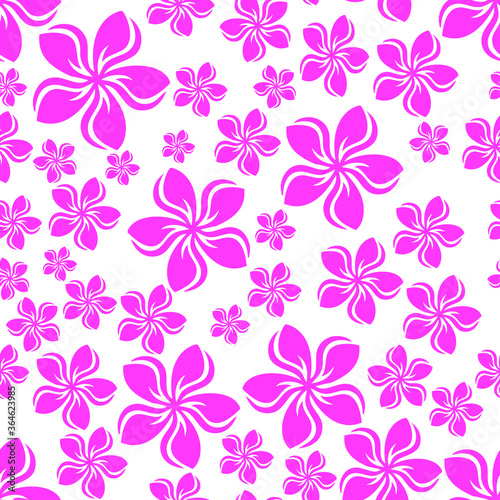 Random frangipani flower seamless repeat pattern background