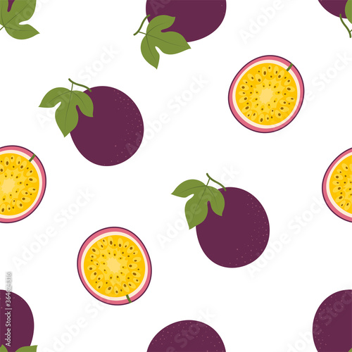 Passion Fruit. Seamless Vector Patterns