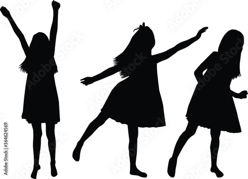 Women silhouettes on a white background.