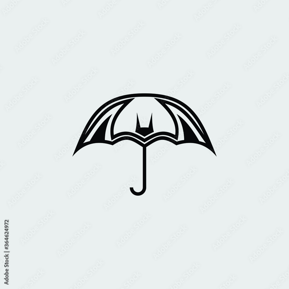 Bat Umbrella Abstract Illustration Icon Logo Design Template Element Vector Bat Umbrella Abstract Illustration Icon Logo Design Template Element Vector