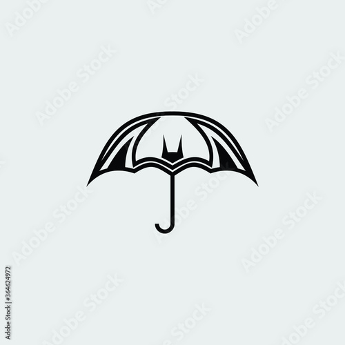 Bat Umbrella Abstract Illustration Icon Logo Design Template Element Vector