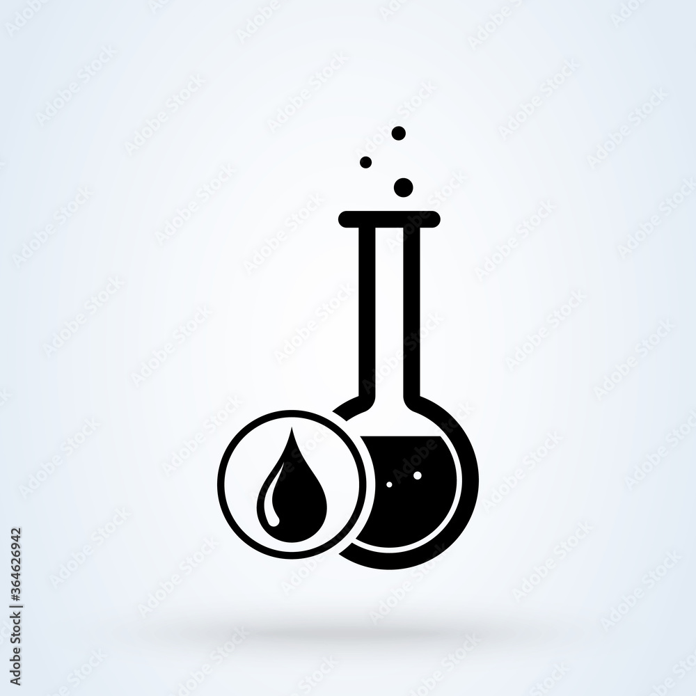 Test tube with drop. medical and chemical icon. Vector illustration. Test tube with drop. medical and chemical icon. Vector illustration.
