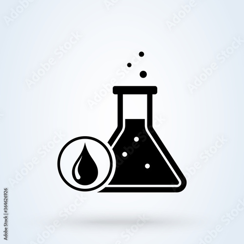 Test tube with drop. medical and chemical icon. Vector illustration.