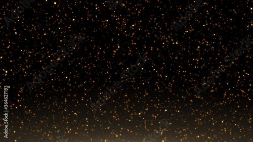 Twinkle Night 9 - Falling Glitter Golden Stars - Seamless Loop Motion Graphics 