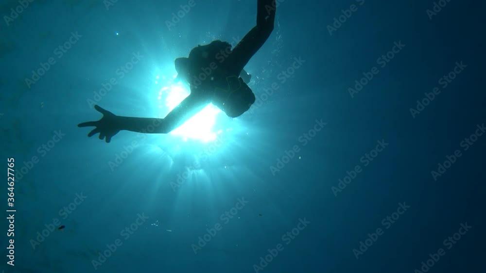 Underwater portrait of young boy, enjoying summer vacation Underwater portrait of young boy, enjoying summer vacation