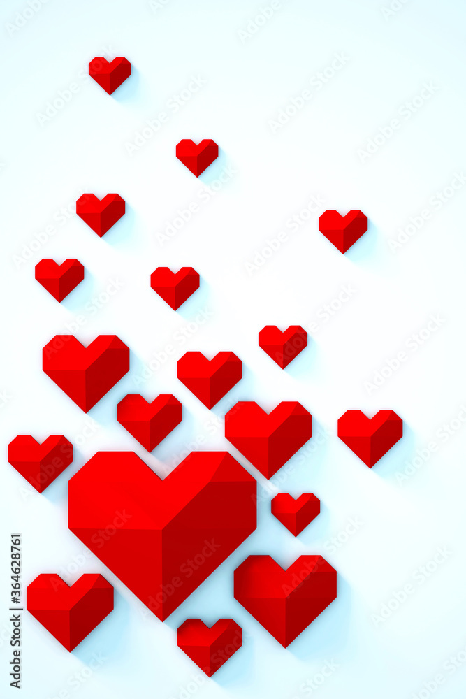 Love hearts Valentines day background , geometric style Love hearts Valentines day background , geometric style