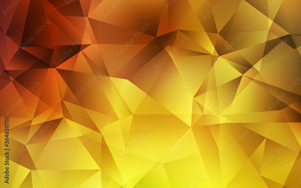 Light Orange vector shining triangular background. Colorful abstract illustration with triangles. New template for your brand book.
