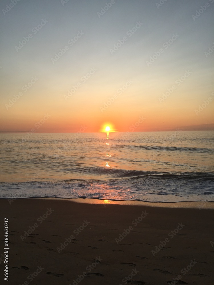 sunset on the sea