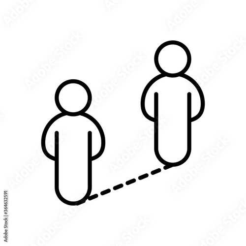 humans silhouettes distance social line style icon