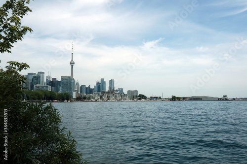 View of the Toronto skyline from lake Ontario. Toronto skyline and CN tower © Scarlet_Mari