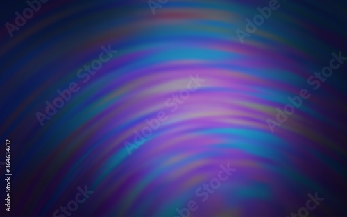 Dark BLUE vector background with bent lines. Creative illustration in halftone style with gradient. Colorful wave pattern for your design.