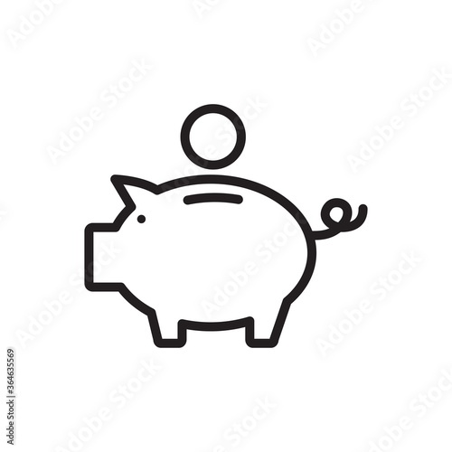 Piggy bank icon vector logo design illustration