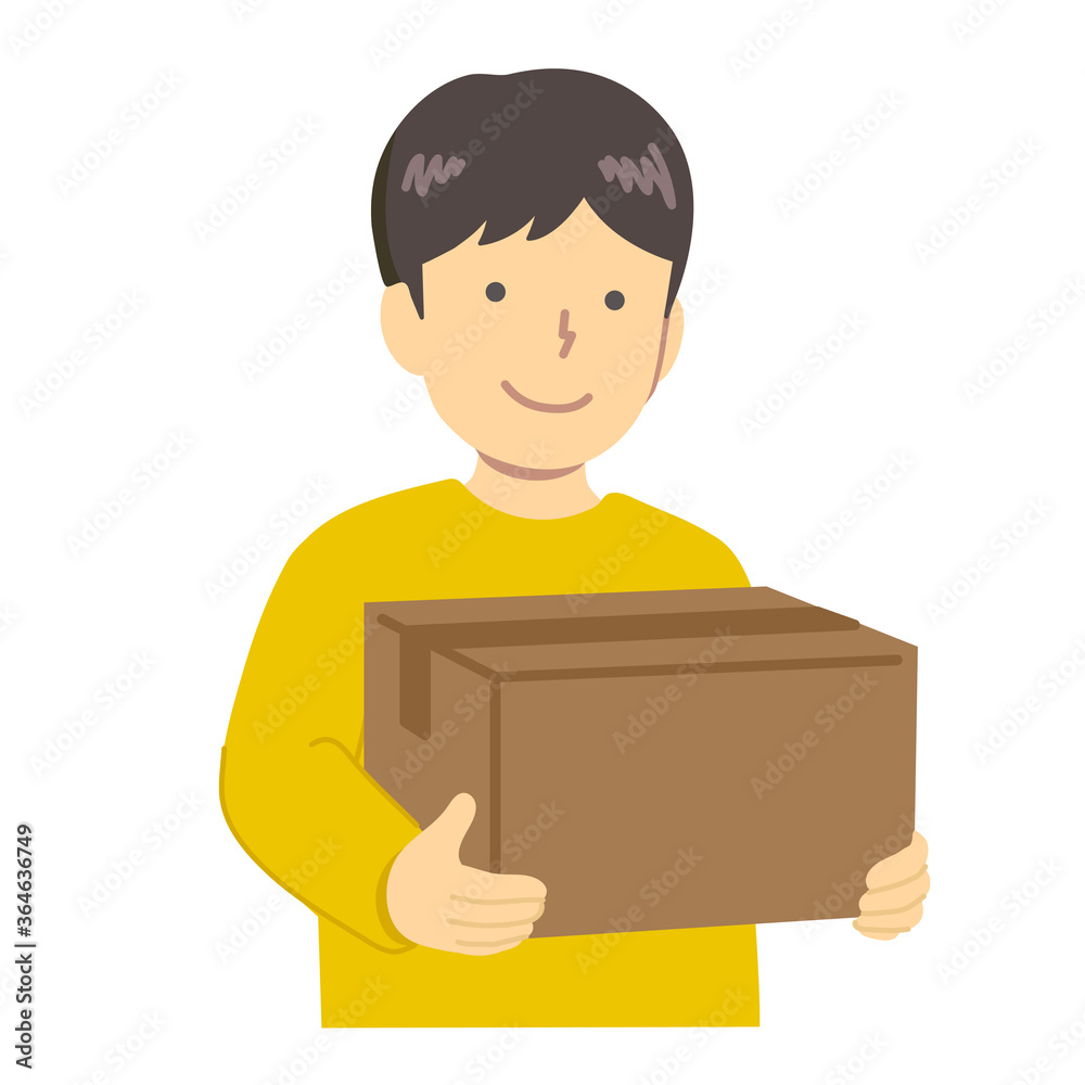 Boy with luggage / vector