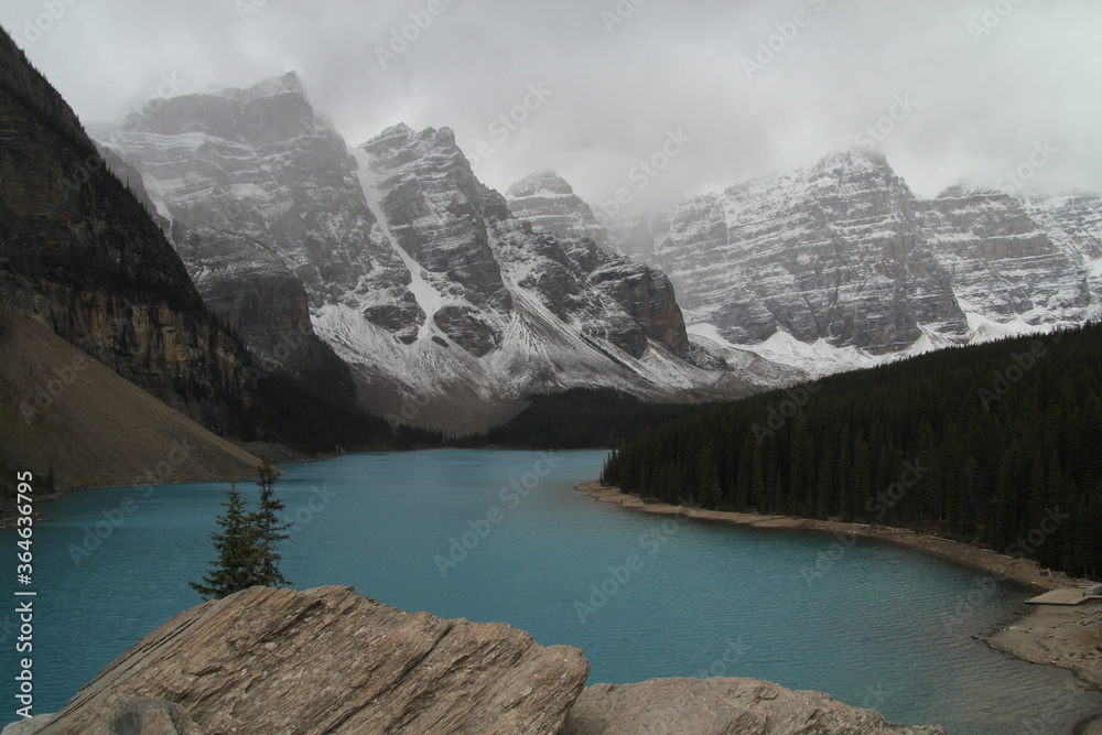 The blue Lake Moraine in Canada. The blue Lake Moraine in Canada.