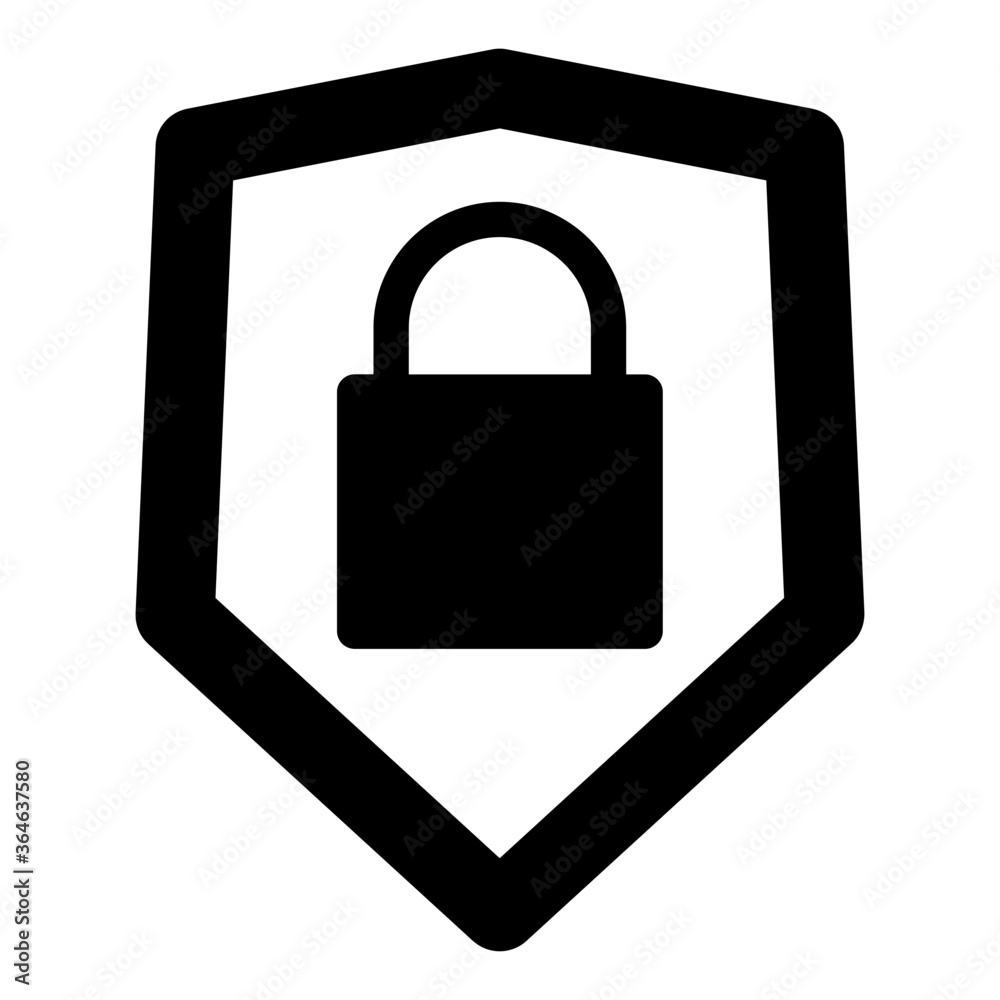 Secure with padlock and shield Secure with padlock and shield
