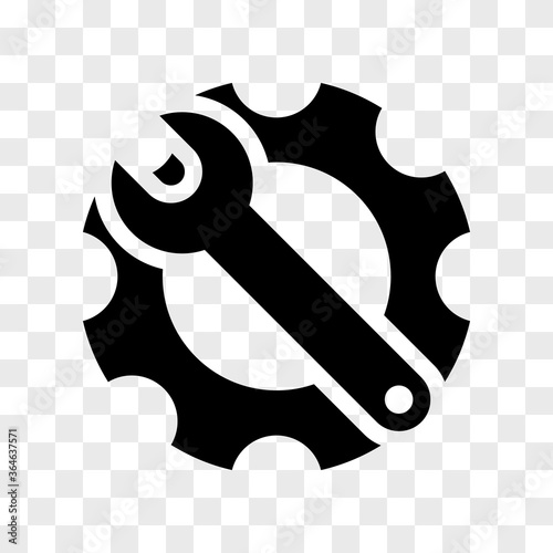 Obraz na plátně Settings tool internet icon in checkerboard BG v7
