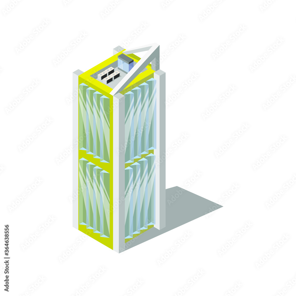 A multi-story yellow glass building with Windows and air conditioning. Modern building, isometry. Architecture. Megalopolis. Business centre A multi-story yellow glass building with Windows and air conditioning. Modern building, isometry. Architecture. Megalopolis. Business centre