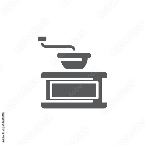 Coffee grinder vector icon symbol isolated on white background