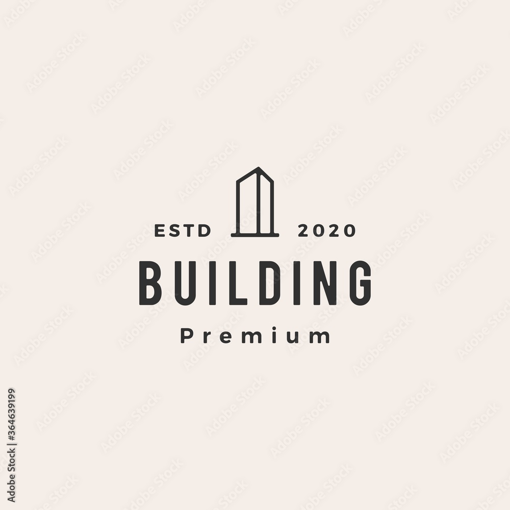Fototapeta premium building hipster vintage logo vector icon illustration