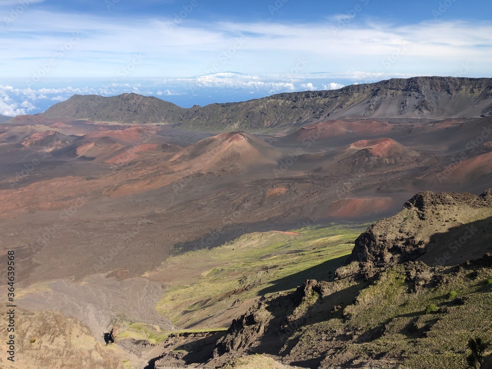 Panoramic view of Haleakala crater from the Kalahaku Overlook, part 8