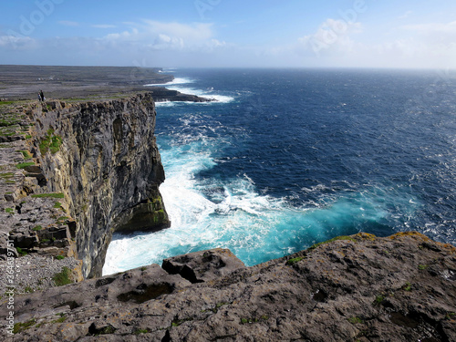 Cliff of the Dun Aengus on Inis Mór Island, part of the Aran Islands, IRELAND