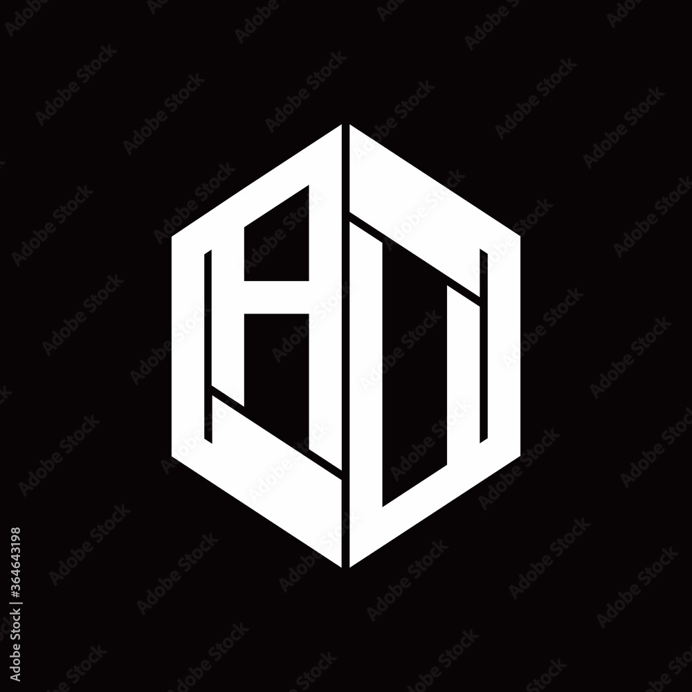 AU Logo monogram with hexagon inside the shape design template AU Logo monogram with hexagon inside the shape design template