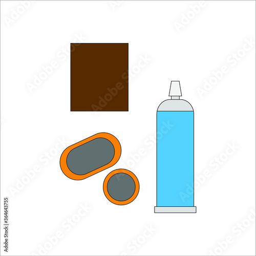 Patch puncture repair kit. illustration for web and mobile design.