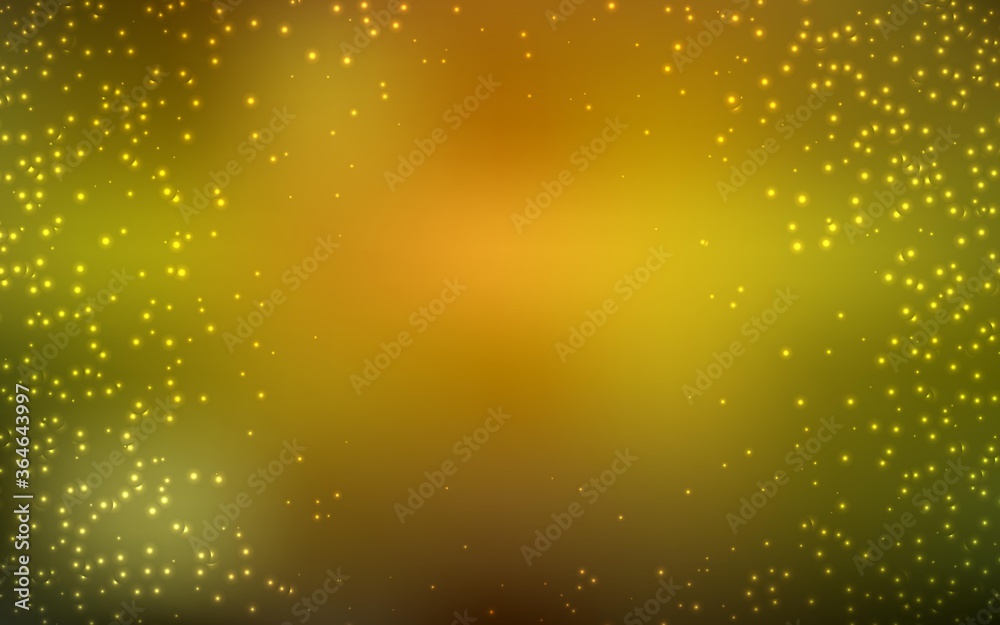 Dark Green, Yellow vector background with astronomical stars. Blurred decorative design in simple style with galaxy stars. Smart design for your business advert.