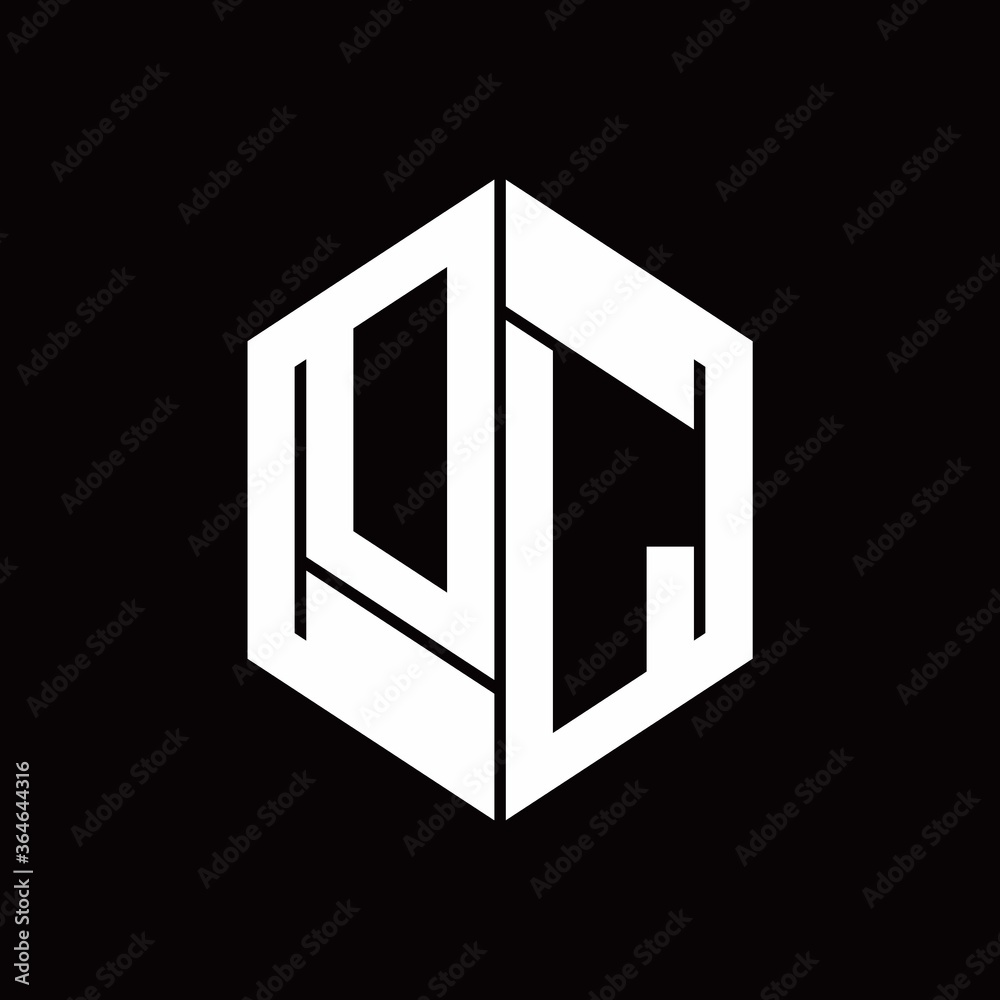 DL Logo monogram with hexagon inside the shape design template DL Logo monogram with hexagon inside the shape design template