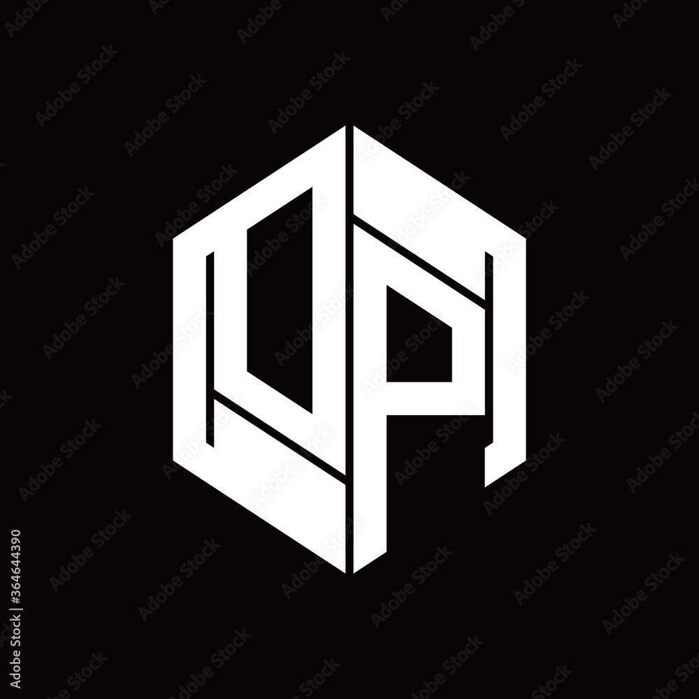 DP Logo monogram with hexagon inside the shape design template DP Logo monogram with hexagon inside the shape design template