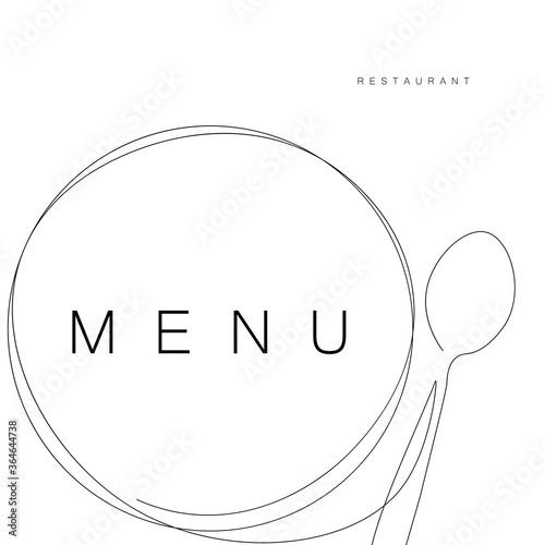 Menu restaurant background, design white and black vector illustration