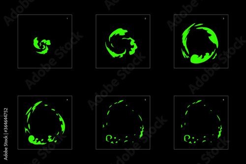 Shine liquid effect. Liquid explosion animation effect. Animation Sprite sheet for games, cartoon or animation. vector style animation effect 1455.