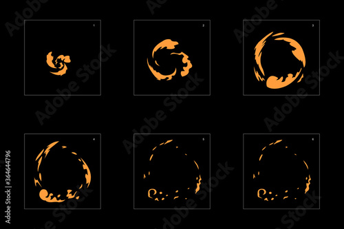 Shine dust effect. Dust explosion animation effect. Animation sprite sheet for games, cartoon or animation. vector style animation effect 1453.